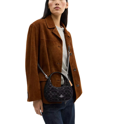 Coach Women's Carmen Mini Crossbody Bag In Signature Denim Silver/Black