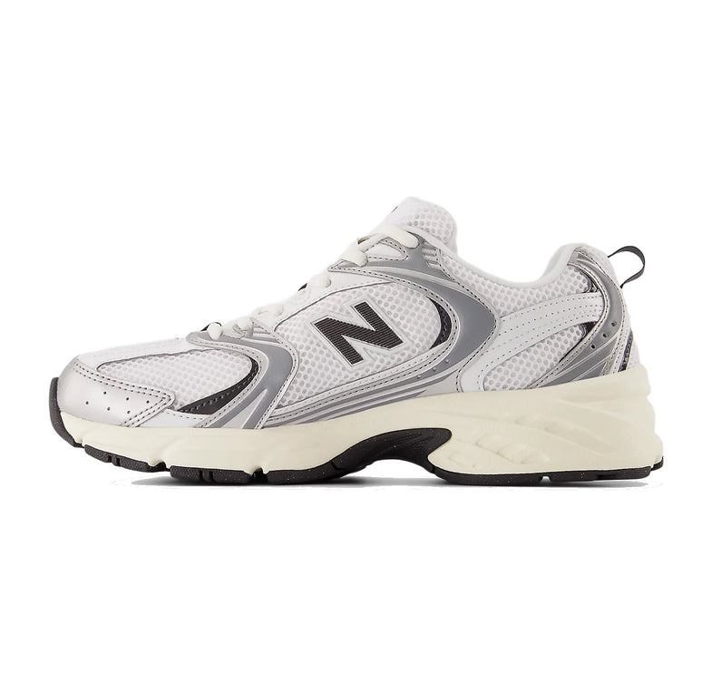 New Balance 530 Silver Metallic with Black Cement U530ESA