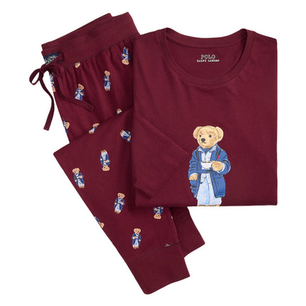 Polo Ralph Lauren Men's Polo Bear Jersey Sleep Set Classic Wine