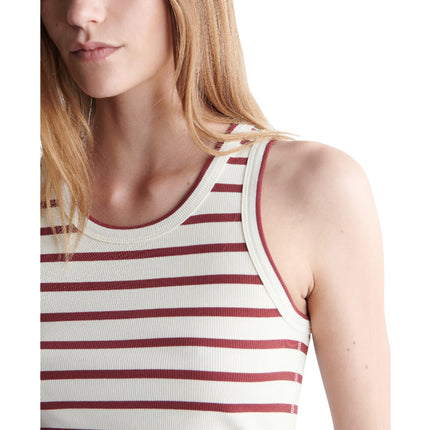 COS Women's Ribbed Tank Top Red/White/Striped