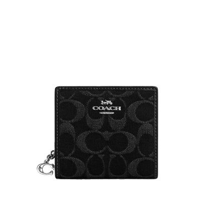 Coach Women's Snap Wallet In Signature Denim Silver/Black