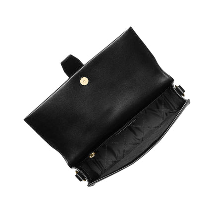 Michael Kors Women's Greenwich Medium Saffiano Leather Shoulder Bag Black/Gold