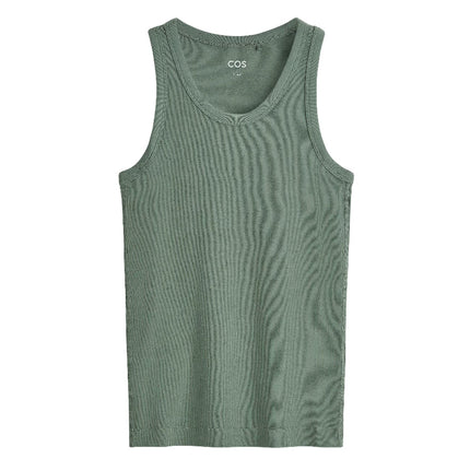 COS Women's Ribbed Tank Top Moss Green