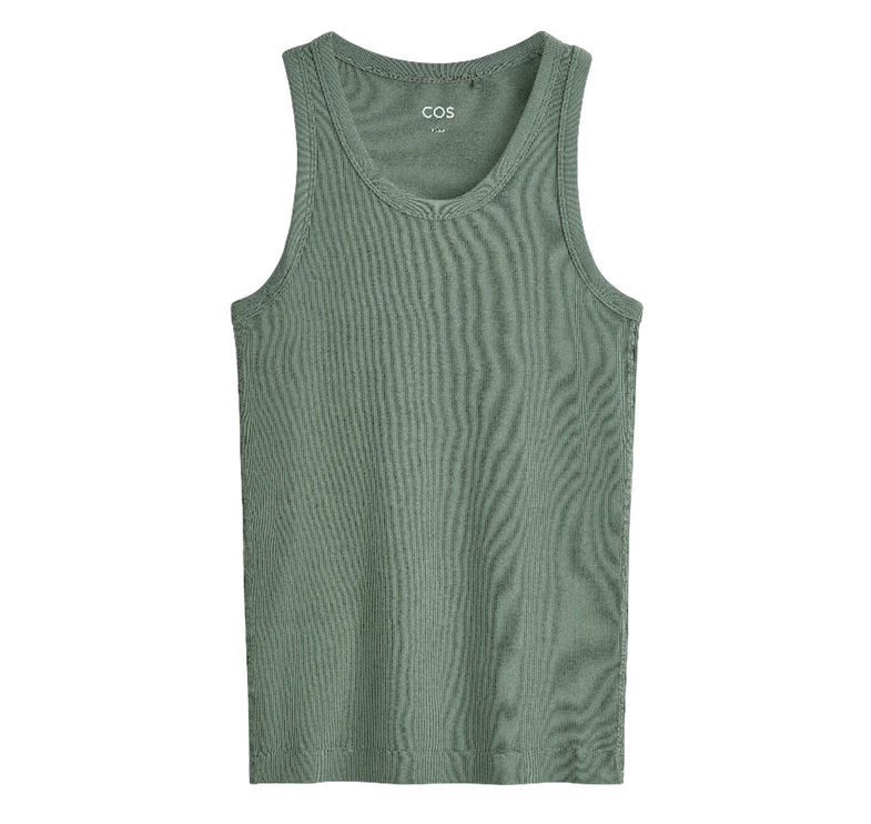 COS Women's Ribbed Tank Top Moss Green