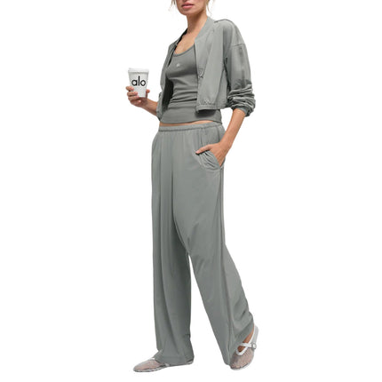 alo Women's Breezy Wide Leg Pant (Regular) Lunar Grey