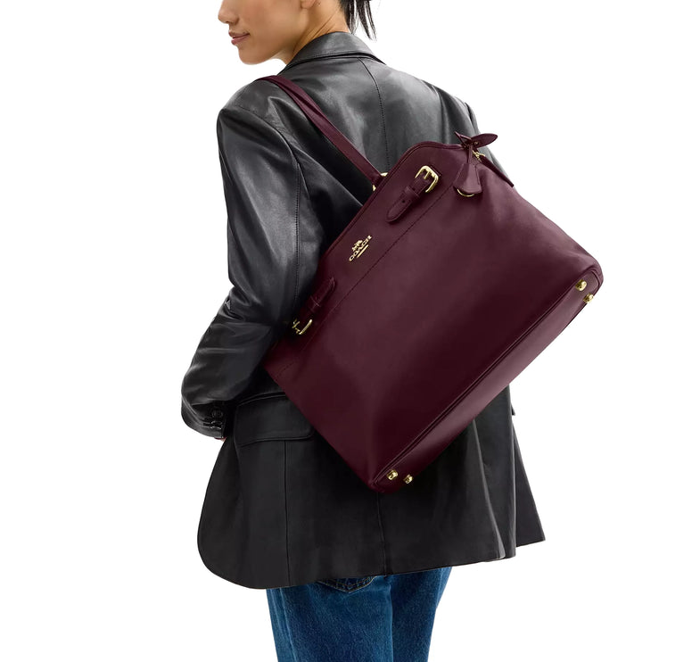 Coach Women's Easton Tote Bag Gold/Dark Wine