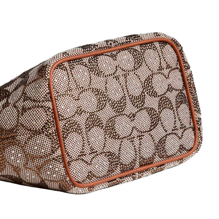 Coach Women's Kisslock Frame Bag 16 In Crystal Signature Jacquard Brass/Burnished Amber