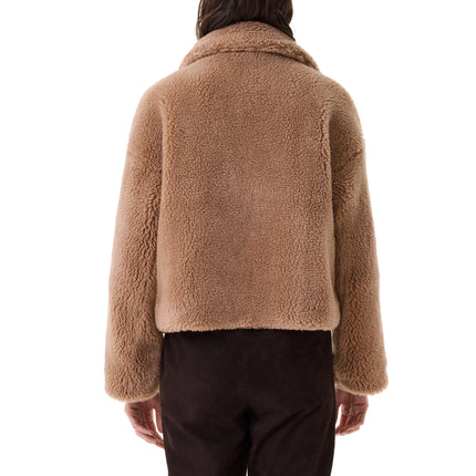 KUJTEN Women's Cashmere Janet Patchwork Jacket Light Camel