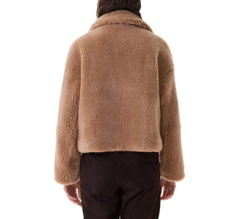 KUJTEN Women's Cashmere Janet Patchwork Jacket Light Camel
