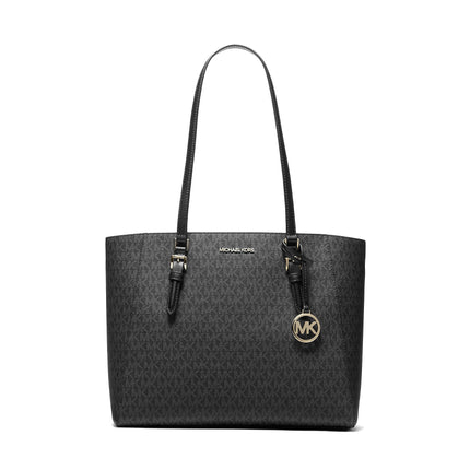Michael Kors Women's Charlotte Large 3-in-1 Signature Logo Tote Bag Black/Gold