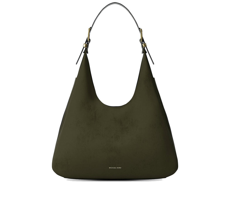 Michael Kors Women's Nolita Large Nubuck Hobo Shoulder Bag Ivy