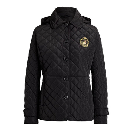 Polo Ralph Lauren Women's Crest-Patch Quilted Hooded Jacket Black