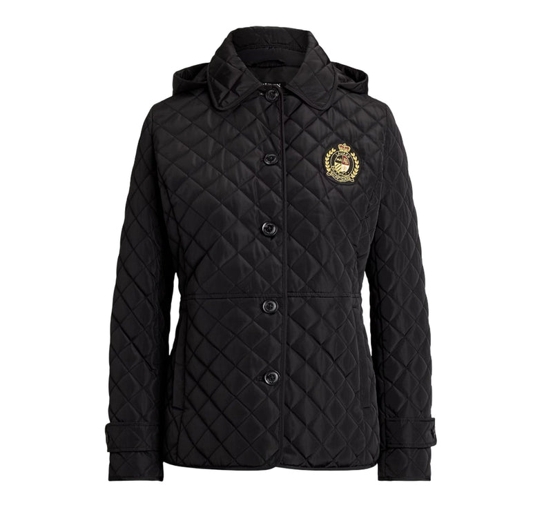 Polo Ralph Lauren Women's Crest-Patch Quilted Hooded Jacket Black