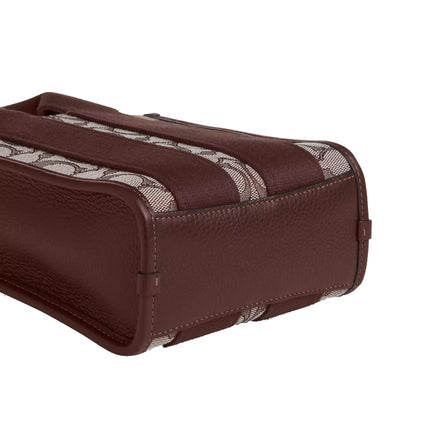 Coach Women's Smith Mini Tote Bag In Signature Jacquard Silver/Oak/Maple