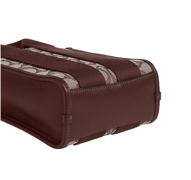 Coach Women's Smith Mini Tote Bag In Signature Jacquard Silver/Oak/Maple