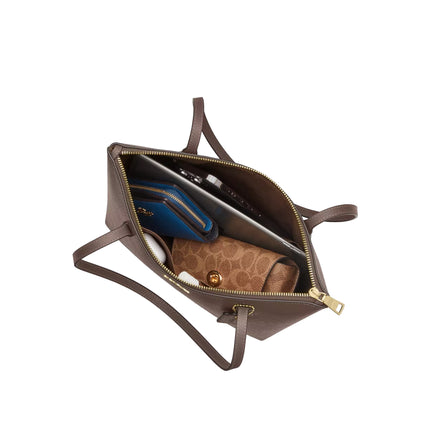 Coach Women's Fiona Zip Tote Bag Gold/Dark Stone