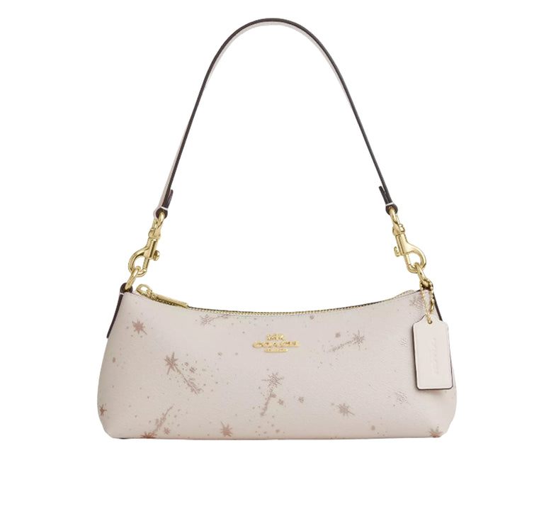 Coach Women's Charlotte Shoulder Bag With Star Print Gold/Chalk Multi