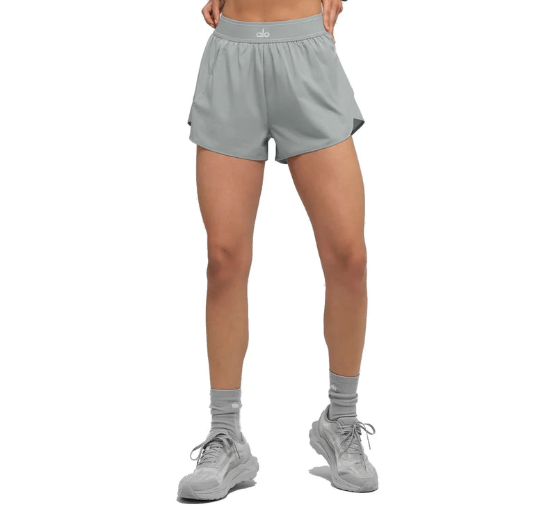 alo Women's Match Point Short Lunar Grey