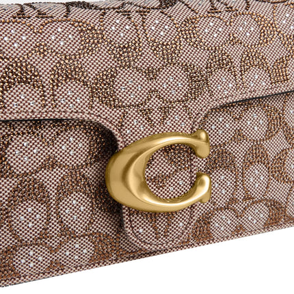 Coach Women's Tabby Shoulder Bag 26 In Crystal Signature Jacquard Brass/Mushroom