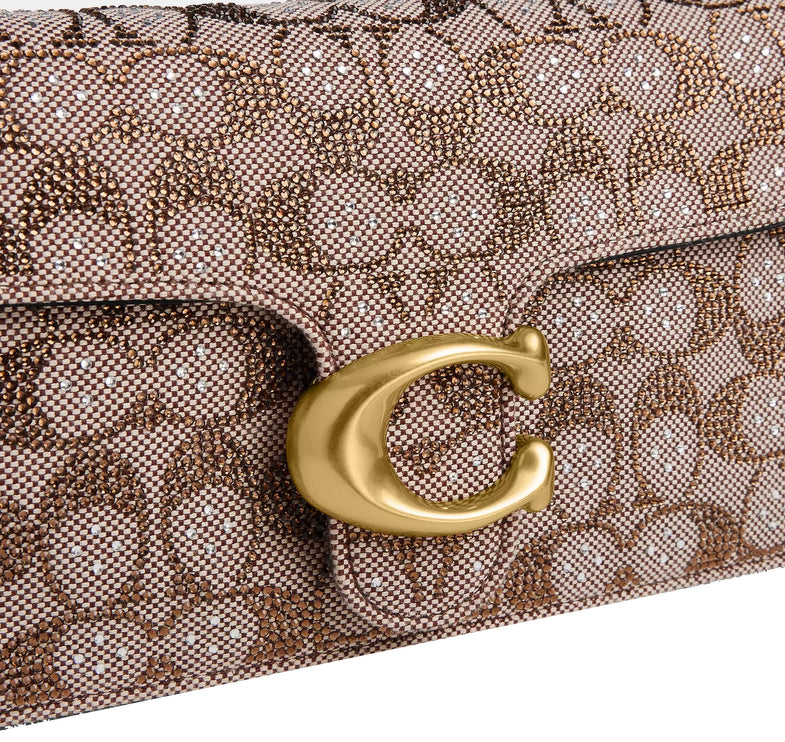 Coach Women's Tabby Shoulder Bag 26 In Crystal Signature Jacquard Brass/Mushroom