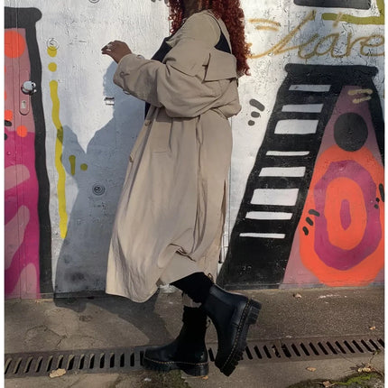 Dr. Martens Unisex Audrick Nappa Leather Platform Chelsea Boots Black