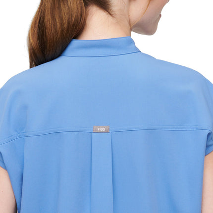 FIGS Women's Rafaela Oversized Scrub Top Ceil Blue