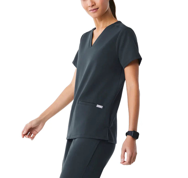 FIGS Women's Casma Three Pocket Scrub Top Dark Harbor