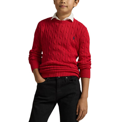 Polo Ralph Lauren Boy's Cable-Knit Cotton Sweater RL 2000 Red
