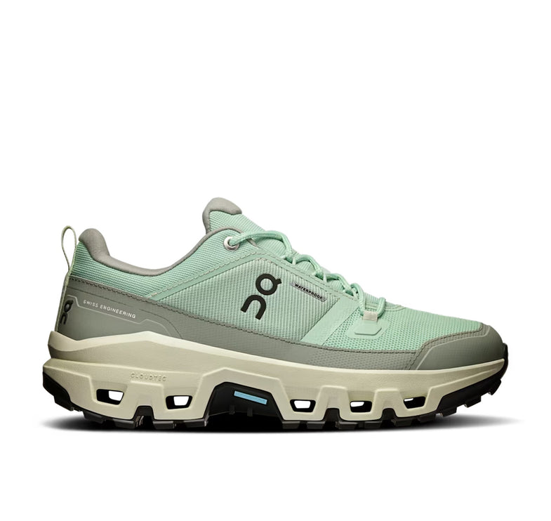 ON Women's Cloudrock Low Waterproof Mineral/Aloe