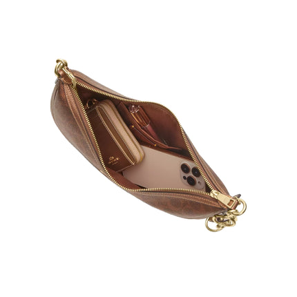 Coach Women's Aria Shoulder Bag In Signature Canvas Gold/Brown/Copper