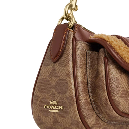 Coach Women's Ashton Bag With Signature Canvas Gold/Tan/Vintage Brown