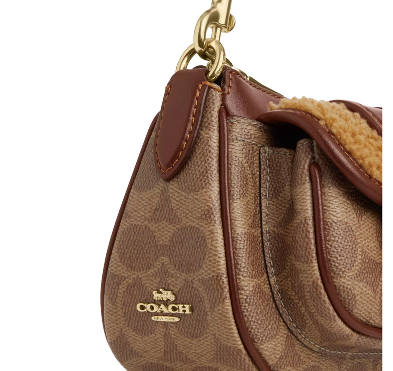 Coach Women's Ashton Bag With Signature Canvas Gold/Tan/Vintage Brown