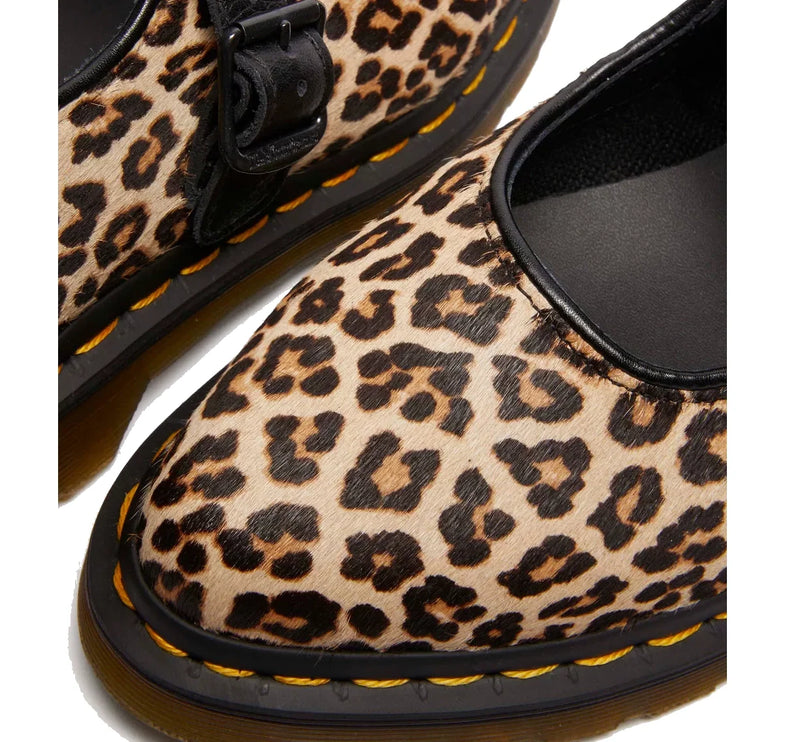 Dr. Martens Women's Elphie Leopard Mary Jane Shoes Light Tan