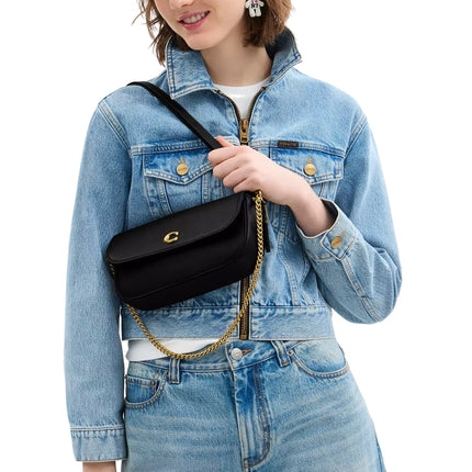 Coach Women's Brook Flap Chain Bag Brass/Black