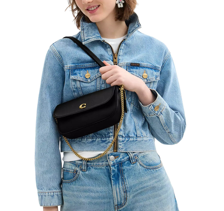 Coach Women's Brook Flap Chain Bag Brass/Black