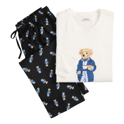Polo Ralph Lauren Men's Polo Bear Cotton Sleep Set White/Black