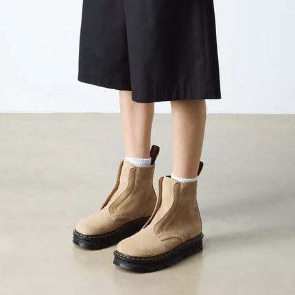 Dr. Martens Unisex Zebzag Laceless Tan/Suede