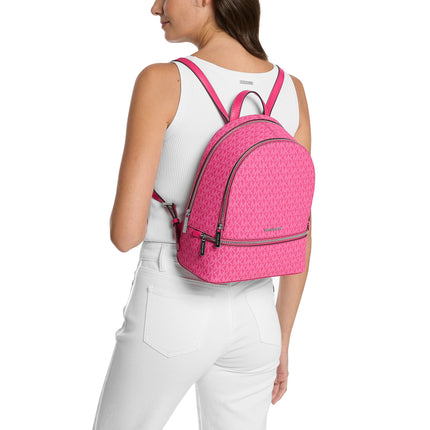Michael Kors Women's Rhea Medium Signature Logo Backpack Dragonfruit