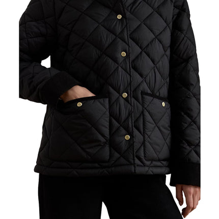 Polo Ralph Lauren Women's Corduroy-Trim Quilted Barn Jacket Black