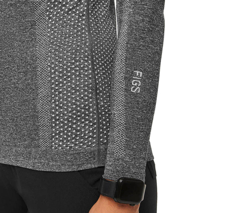FIGS Women's Salta Seamless Longsleeve Underscrub Graphite
