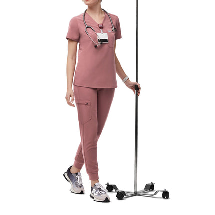 FIGS Women's Catarina One Pocket Scrub Top Mauve