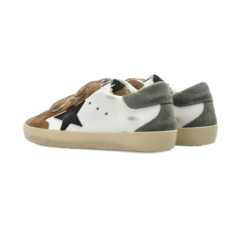 Golden Goose Grade School Old Sneakers with White/Taupe Multi