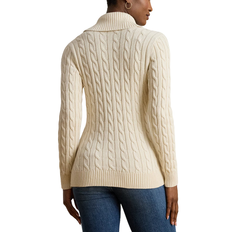 Polo Ralph Lauren Women's Buckled Cotton Sweater Mascarpone Cream