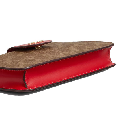 Coach Women's Poppy Crossbody Bag In Signature Canvas Gold/Tan/Carnation