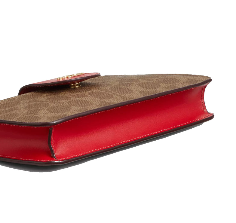 Coach Women's Poppy Crossbody Bag In Signature Canvas Gold/Tan/Carnation