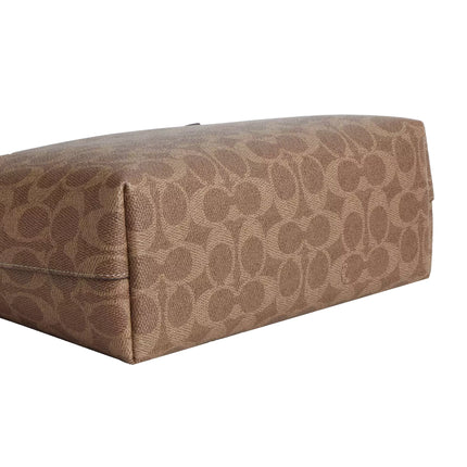 Coach Women's Fiona Zip Tote Bag In Signature Canvas Gold/Tan/Brown