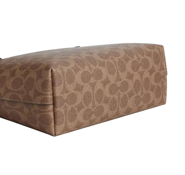 Coach Women's Fiona Zip Tote Bag In Signature Canvas Gold/Tan/Brown