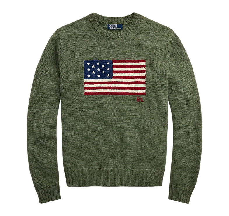 Polo Ralph Lauren Unisex The Iconic Flag Sweater Camouflage Melange