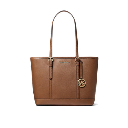Michael Kors Women's Jet Set Travel Small Saffiano Leather Top-Zip Tote Bag Luggage