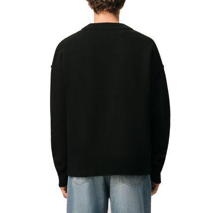 AMI Alexandre Mattiussi Unisex Ami de Coeur Wool Cardigan Black